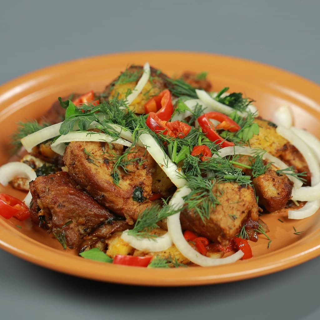 Оджахури - второе блюдо из свинины и картофеля
