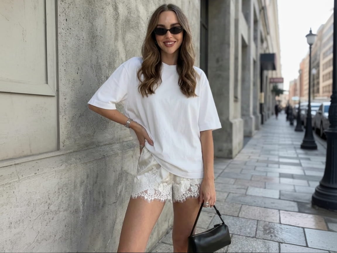 Шорти в білизняному стилі