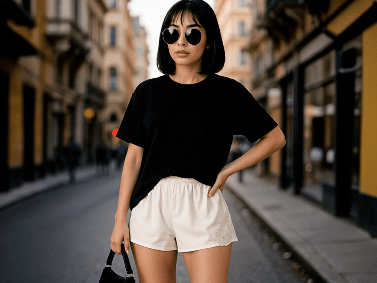 Шорти в білизняному стилі