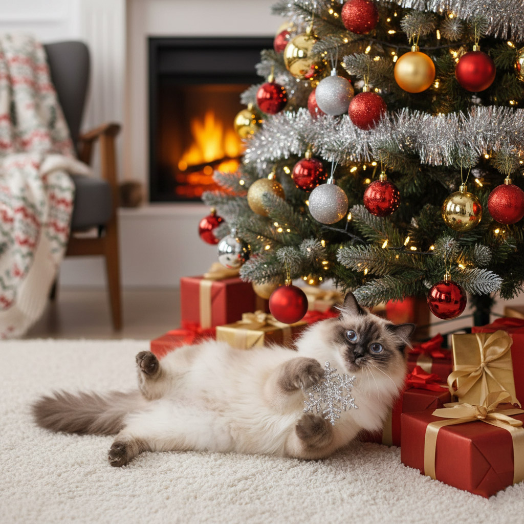 5-Як-прикрасити-ялинку,-якщо-в-будинку-живе-кіт