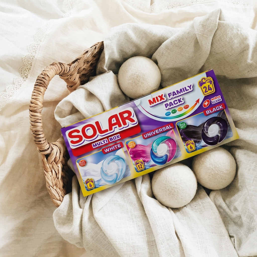 Капсули для прання Solar Multi Box White + Universal + Black